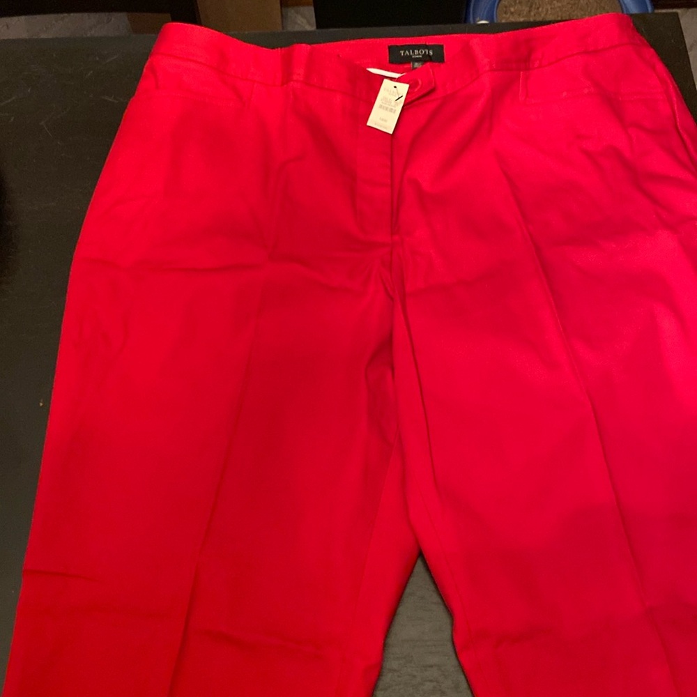 Talbot’s Woman red Hampshire cotton ankle pants, 18w, NWT
